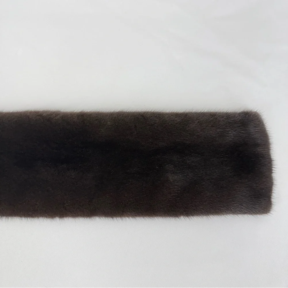 J. Mendel Brown Mink Scarf 4.5 x 38”